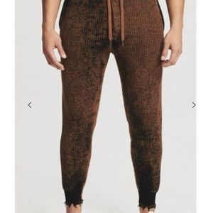 Ser.o.ya Jason Joggers Knit Cognac Dye Effect UNISEX sz large NWT